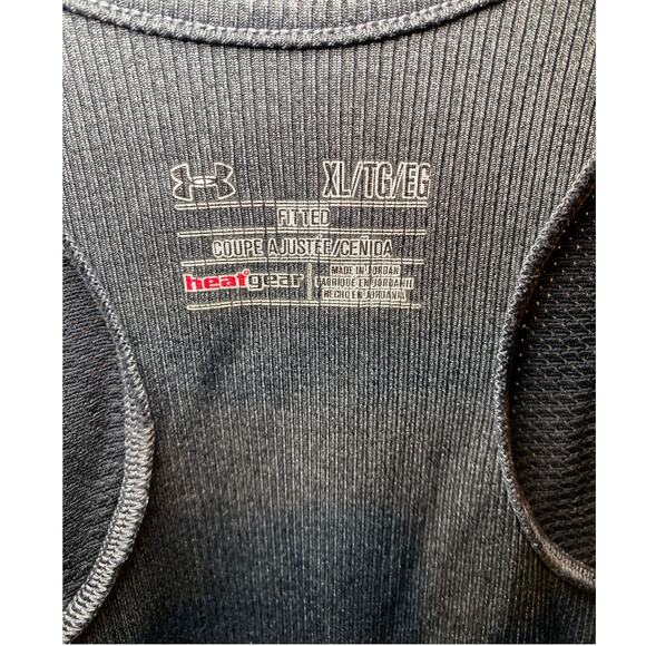 Under Armour - Fitted HeatGear Ribbed Tank Top - Grey/Black - Picture 9 of 9